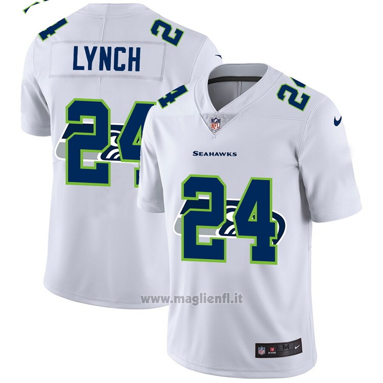 Maglia NFL Limited Seattle Seahawks Lynch Logo Dual Overlap Bianco